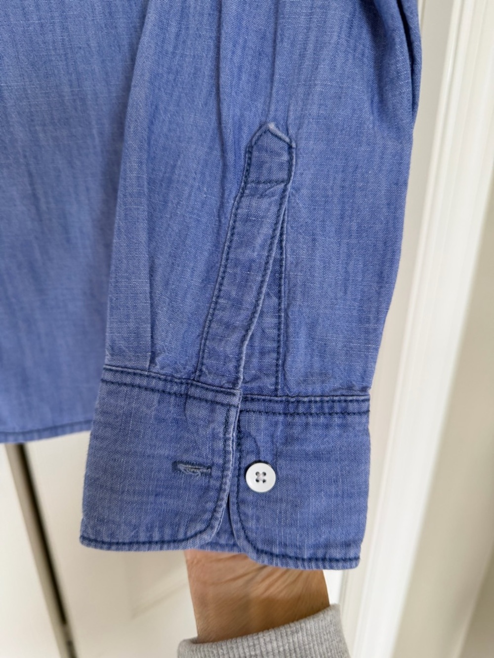 Light Blue Denim Button-Up Shirt - Size S - Picture 4 of 4